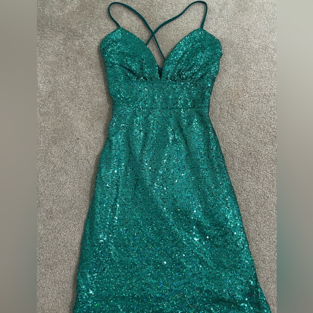 Windsor Green Sequin Mini Dress